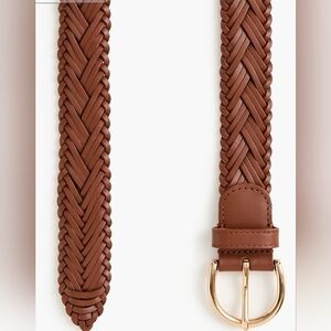 J. Crew Factory Brown Braided Belt with Gold Buckle. Pre-owned.